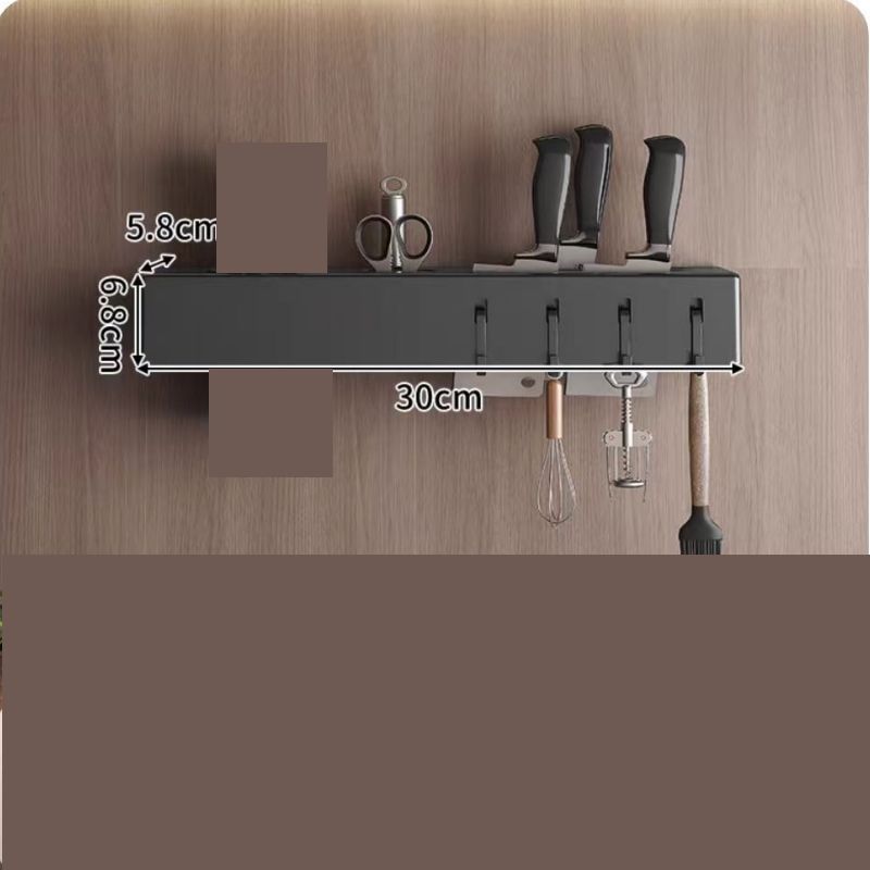 No-Drill Durable Knife Holder Kitchen Storage Rack Kitchen Supplies Multi-Functional Wall-Mounted Chopstick Holder Knife Organizer