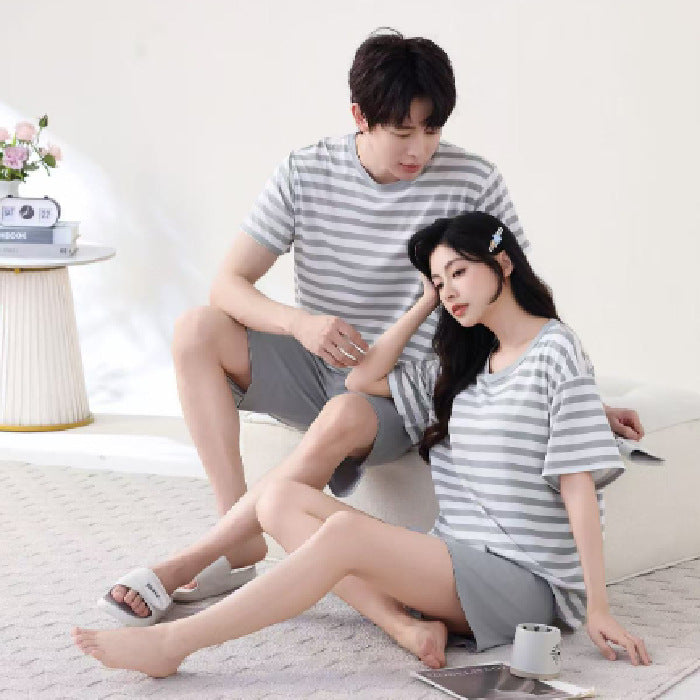 Foreign Trade Cross-Border Internet Celebrity Live Korean Version Cartoon Wearable Couple Short Sleeve Pajamas Homewear Summer Set Men's Pajamas