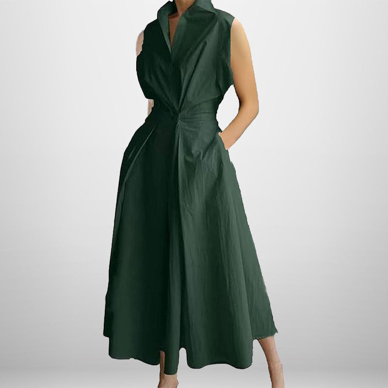 Cross-border New Style Foreign Trade Medieval Retro Plus Size Fashion POLO Loose Collar Wide Hem Women's Dress Wholesale