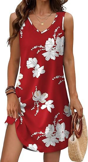 European And American Women’s Clothing Summer Loose Casual V-neck Flower Dress