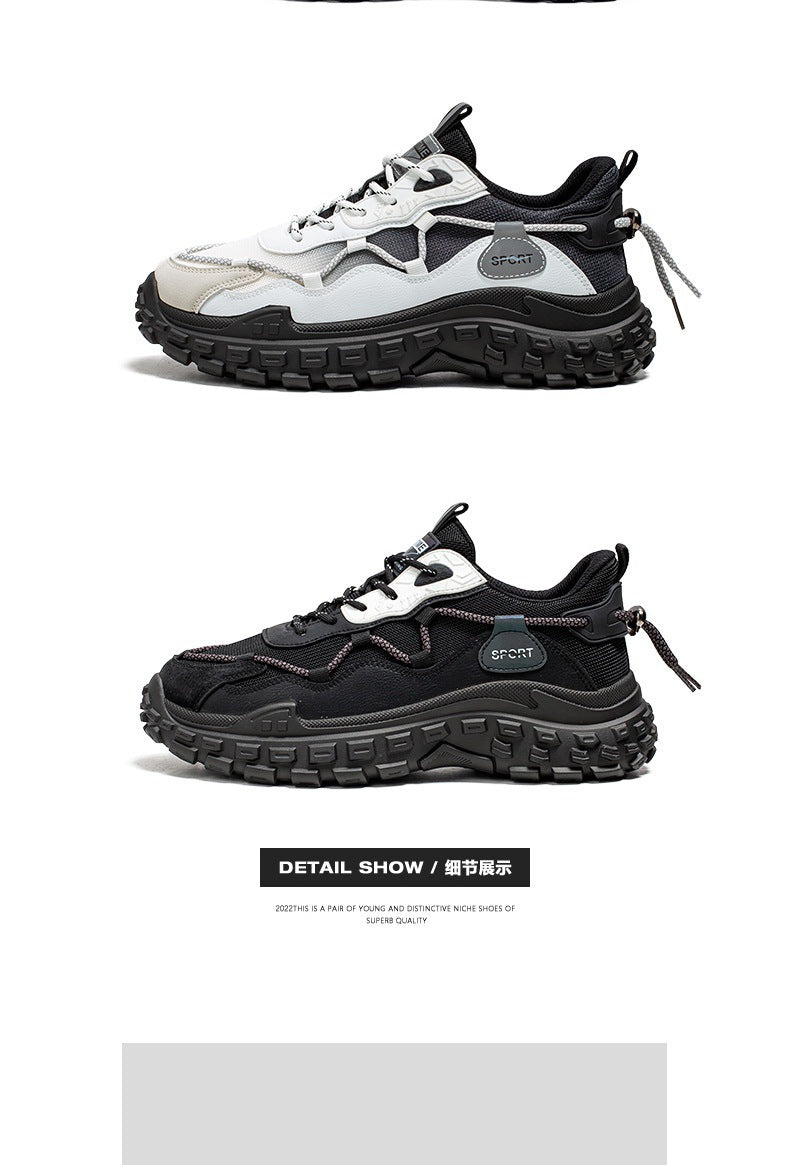 Hot-Selling Men's Shoes Spring Summer Breathable Mesh Shoes Versatile Men's Sports Sneakers Casual Running Thick-Soled Tire Dad Shoes
