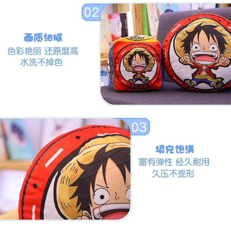 New One Piece Round Pillow Anime Merchandise Luffy Chopper One Piece Double-Sided Print Nap Cushion In Stock