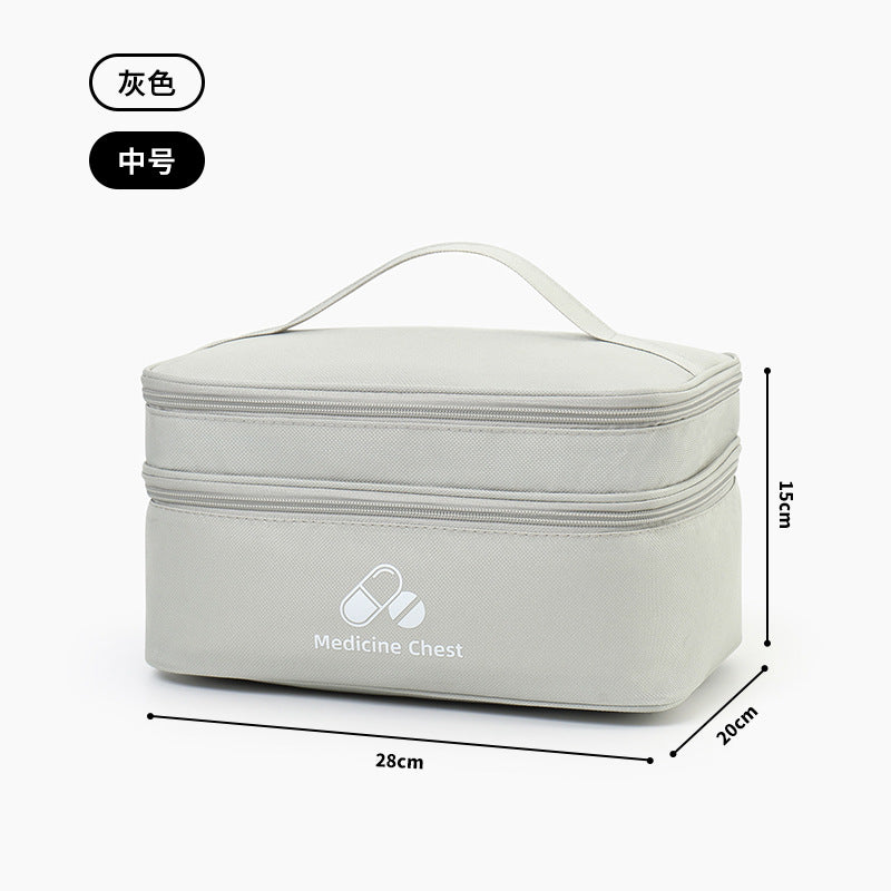 Outdoor First Aid Kit Large Capacity Household Medicine Box Double Layer Classification Storage Medicine Organizer Travel Portable Medicine Bag