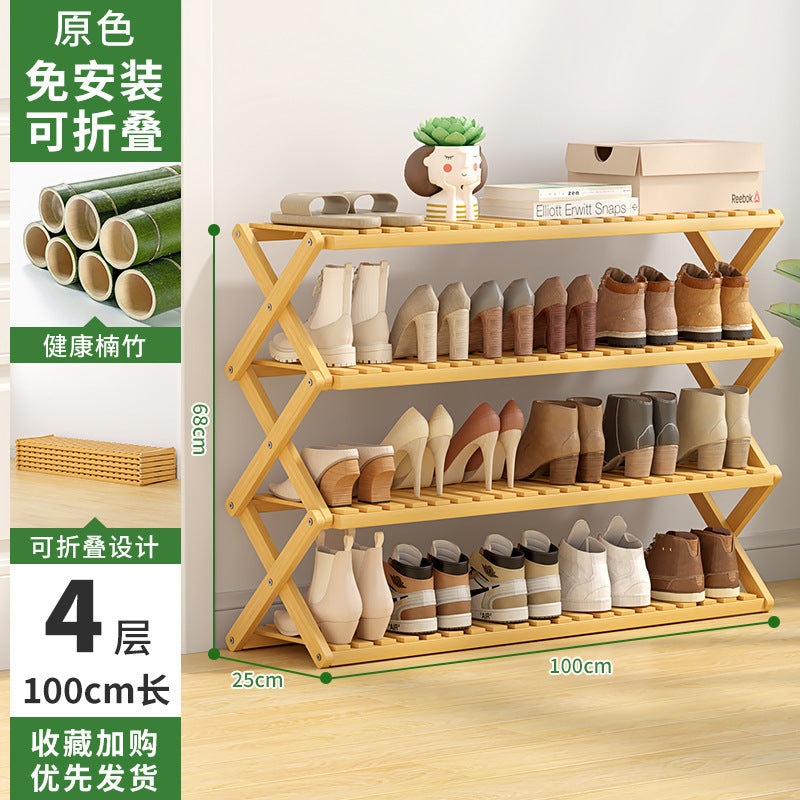 Shoe Rack Multi-layer Household Folding Doorway Storage Shoe Rack Dormitory Space-saving Simple Layered Partition Shoe Rack