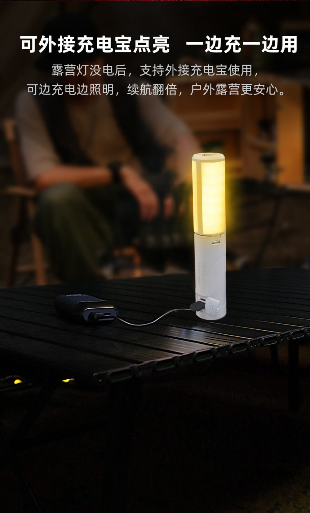 TikTok Hot-Selling Camping Light Atmosphere Light Flame Camping Light Tent Retro Lantern Outdoor Rechargeable Handheld Light Gift