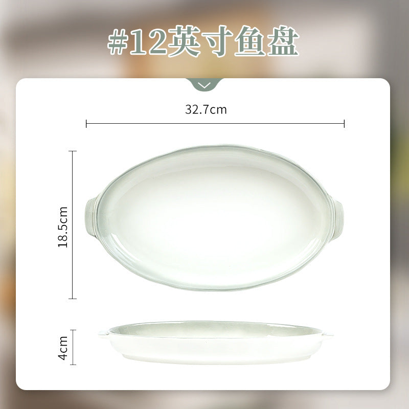 Nordic Style Gradient Color Bowl and Plate Set for Home Use, Thickened Lace Ceramic Tableware, Bowl and Plate Combination, Underglaze Color Bowl Set