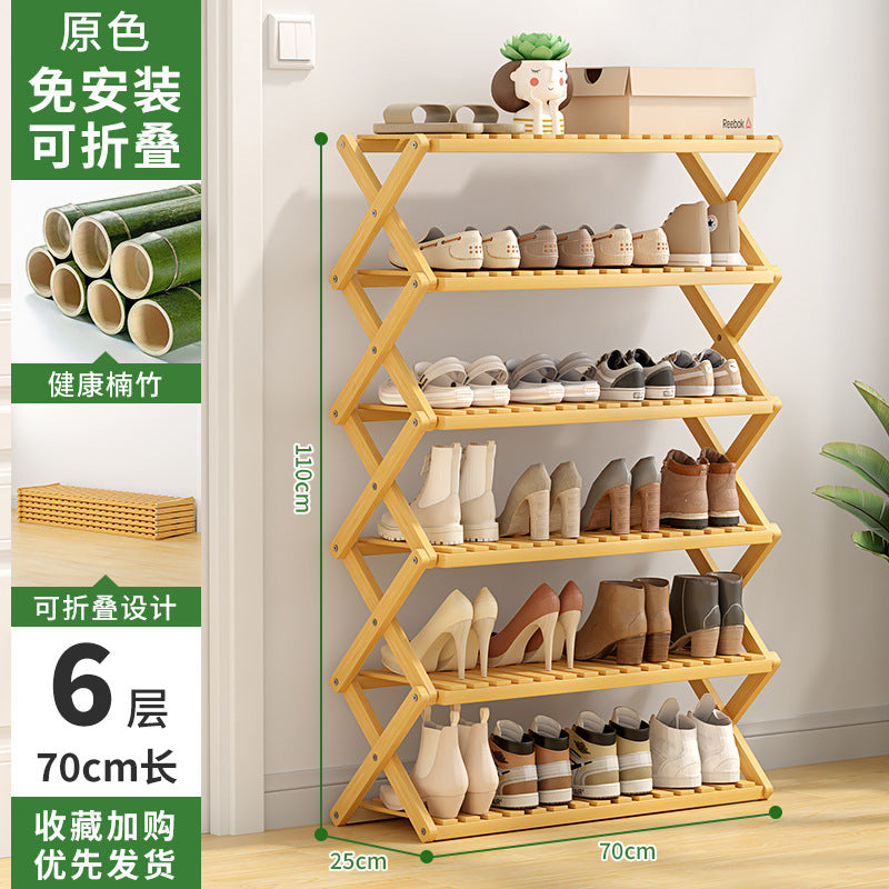 Shoe Rack Multi-layer Household Folding Doorway Storage Shoe Rack Dormitory Space-saving Simple Layered Partition Shoe Rack