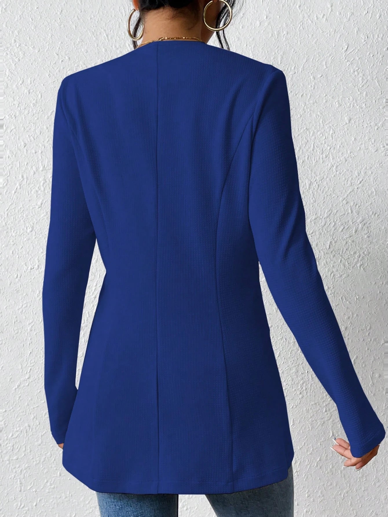 2025New Korean Fashion Style from Amazon Europe and America V Single Button Solid Color Long Sleeve Blazer