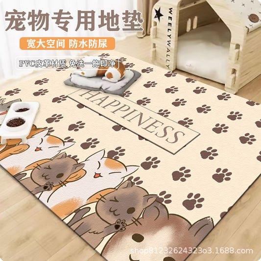 Pet wash-free floor mat waterproof and urine-proof pvc Dog Anti-Slip Mat Cooling Dog Fence Dog Cat Leather Floor Mat