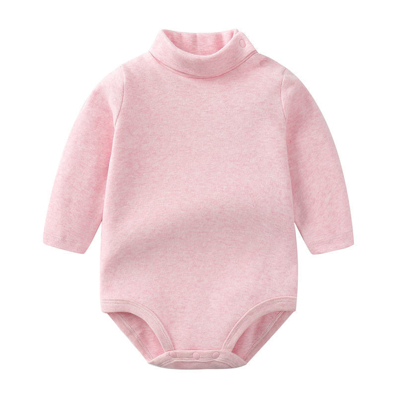 Baby Romper Autumn Winter High Neck Triangle Bodysuit Warm Belly Protection Thickened Base Layer One-Piece Baby Underwear