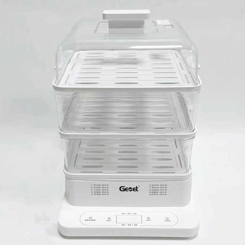 Zhigao Electric Steamer Multi-Function Home Use Steamer24L Large Capacity Visible Lid Three-Layer Gift Wholesale Electric Steamer