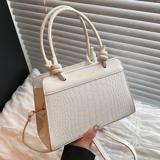 Large Capacity Patchwork Spring2025Casual New Korean Style Trendy Fashion European and American ins Single-shoulder Handheld Small Square Bag