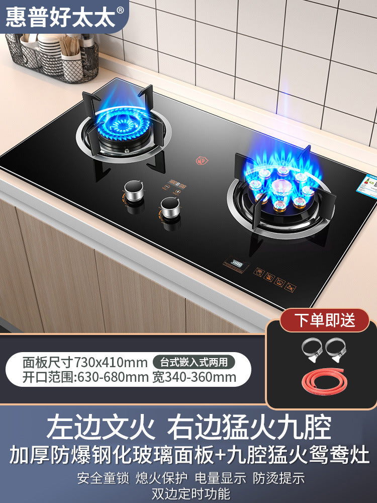 Wholesale High Power Nine-Burner Intense Flame Gas Stove Household Dual Burner Built-in Dual-use Gas Stove Natural Gas Dual Burner