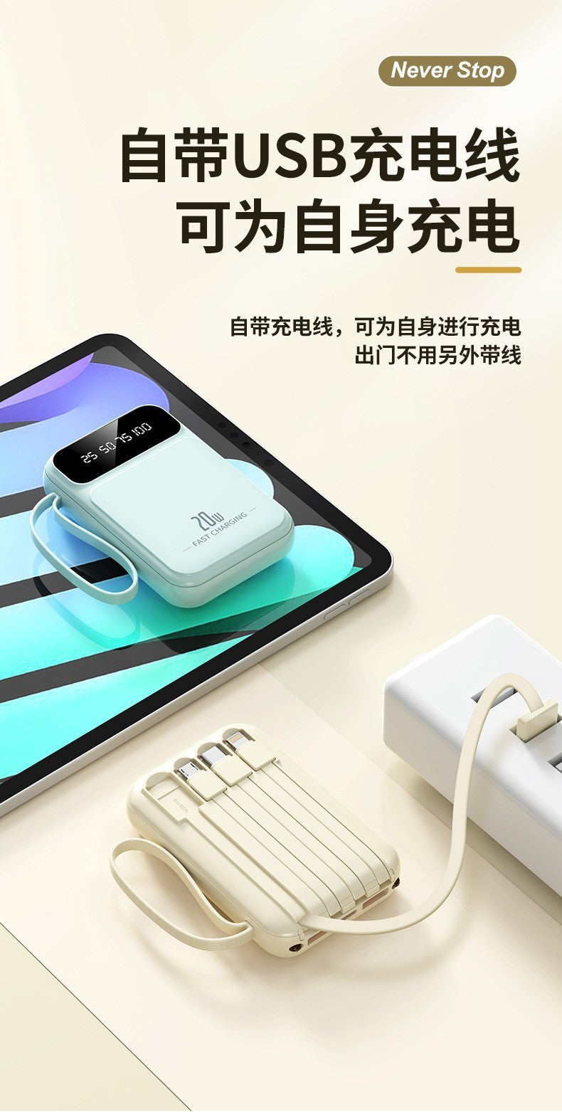 3C Certified Power Bank with Cable20000mAh large capacity portable power bank suitable for airplane use LOGO Customization