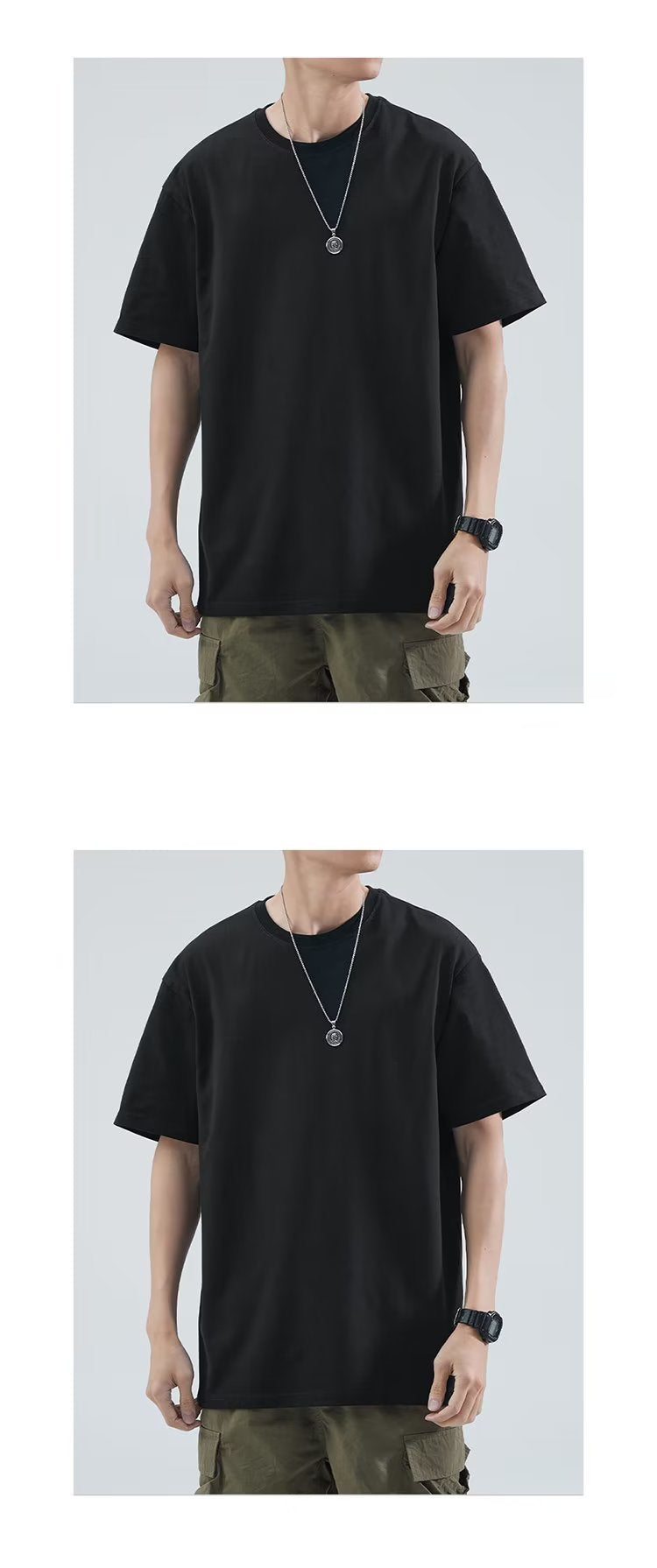 Summer New Short Sleeve Loose t T-shirt Men Fashion Brands Casual Half Sleeve Trendy T-shirt Bottoming Shirt Half Sleeve Shirt