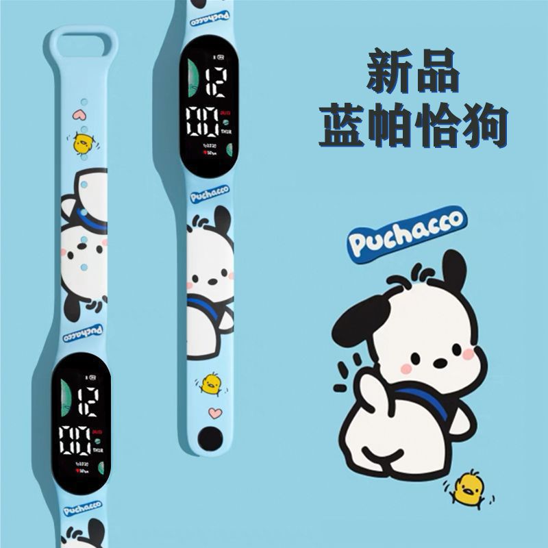 New Pochacco Cartoon Electronic Watch for Students Cute Children's Cartoon Print LED Sports Watches Wholesale
