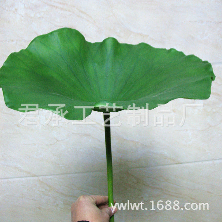 PU Lotus Leaf with Stem Artificial Lotus Leaf Lotus Bud Lotus Pod Chinese Countryside Style Buddhist Hall Decorative Flower Directly from Manufacturer