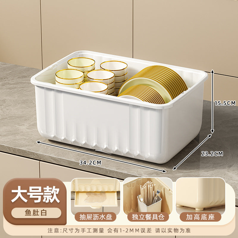 Dish Rack Storage Rack Bowl and Chopsticks Draining Rack Kitchen Bowl Plate Tableware Storage Box Countertop Bowl Storage Box for Home Use