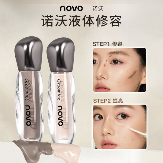 NOVO Highlight Contour Liquid for Face Brightening, Concealing Dark Circles, Contouring Nose Shadow, Matte Finish6426