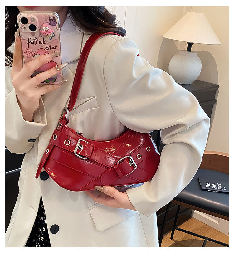 Women's Bag2025New Bag Niche Texture Baguette Bag Retro Underarm Bag Versatile ins Trendy Single Shoulder Crossbody Bag