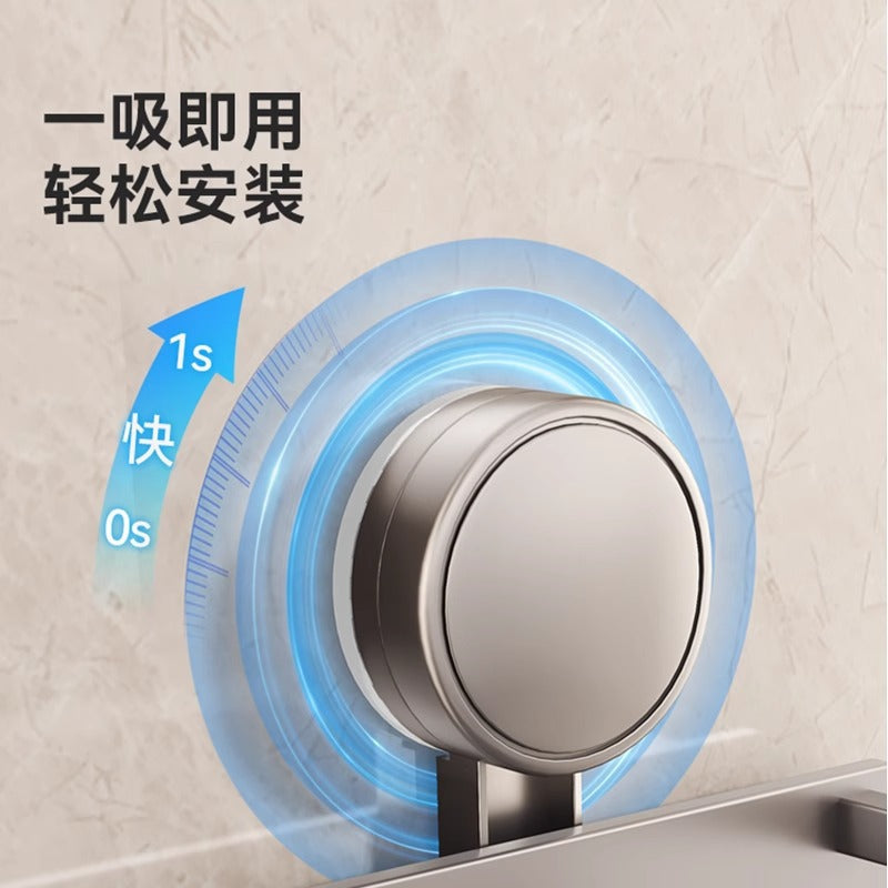 Space Aluminum Bathroom Suction Cup Storage Rack Wall-Mounted No-Drill Towel Rack Washstand Multifunctional Organizer