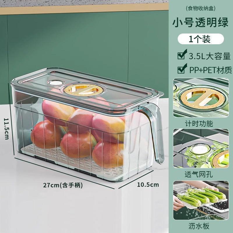 Refrigerator Fresh Storage Box Food Grade Kitchen Special Vegetable Fruit Egg Freezer Storage Organizer Box with Handle