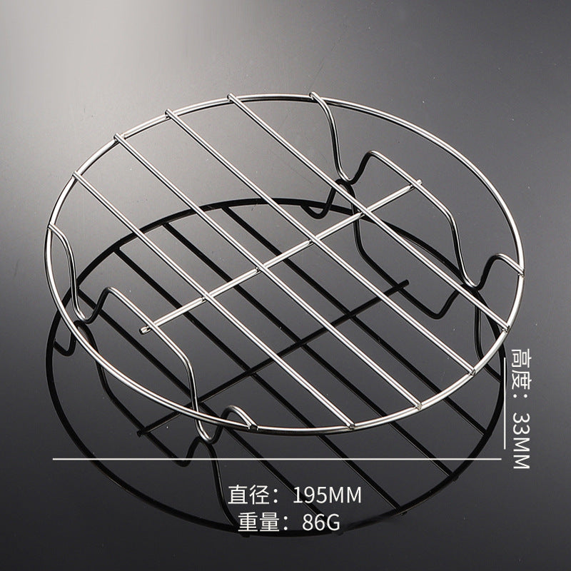 Stainless Steel Steaming Rack Kitchen Household Cooking Steaming Dish Rack Four-Legged Heat and Water Insulation Steaming Rack with Compartments304Steam Tray Steam Rack