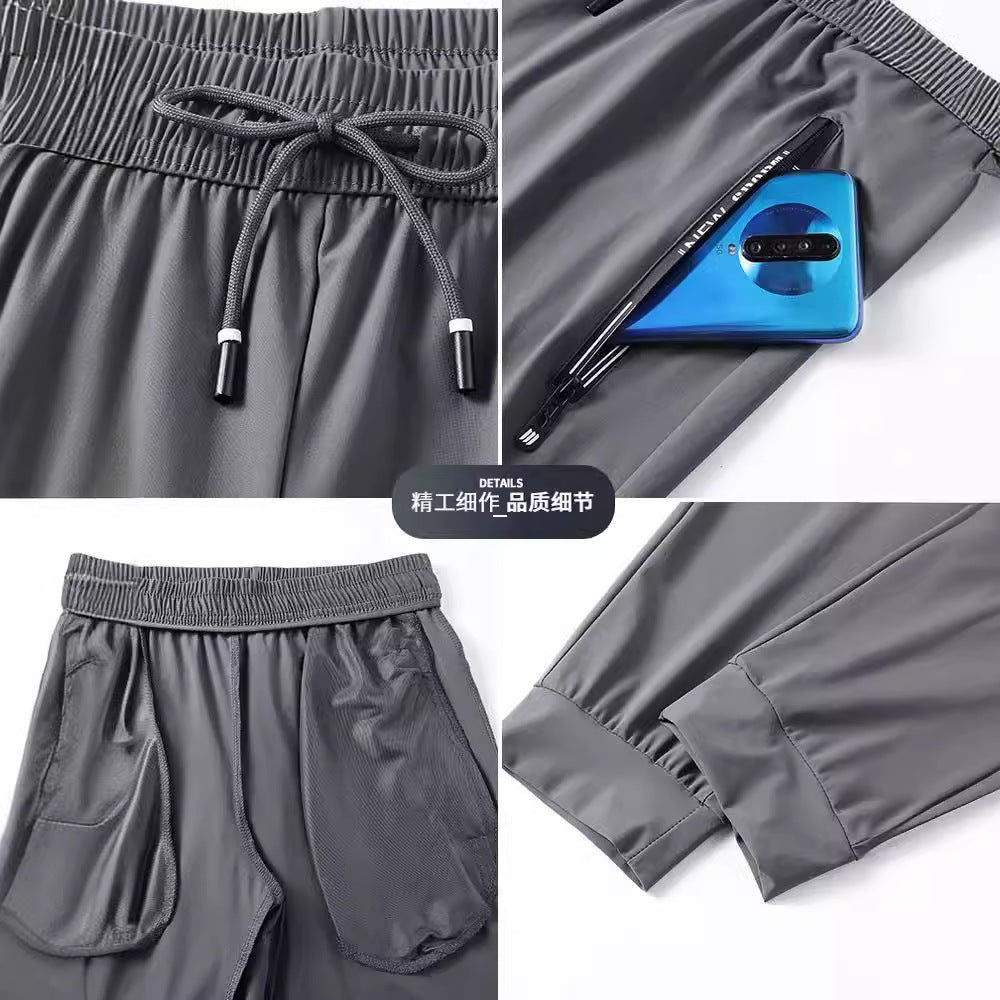 Construction Site Summer Casual Pants Men Workwear Pocket with Zipper Work Pants Men Loose Summer Wear-Resistant Labor Protection Worker