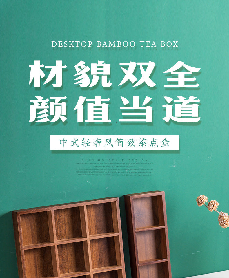 New Style Tea Brewing Tray with Four, Six, and Nine Grids for Fruit and Snacks, Bamboo Wooden Tray for Dried Fruits