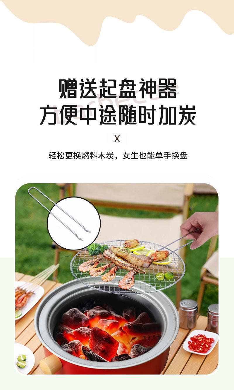 Factory Direct Sale Stainless Steel Charcoal Grill Portable Charcoal Fire BBQ Grill Outdoor Camping Home Indoor BBQ Rack