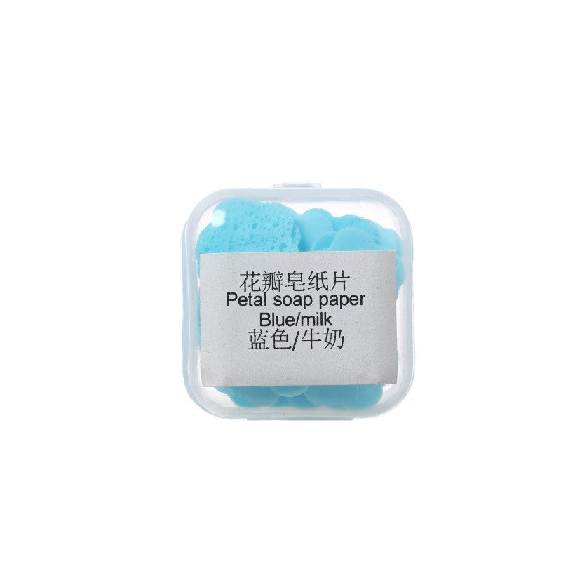 Portable Hand Washing Tablets Soap Paper for Students and Children, Disposable Travel Mini Petal Soap Tablets Boxed