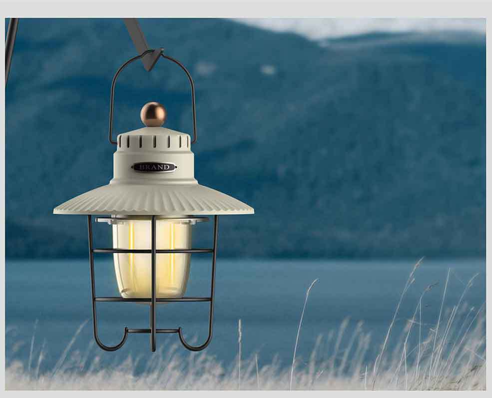 New Outdoor Camping Lantern Camping Light Camping Atmosphere Light Rechargeable Lighting Portable Retro Lantern Tent Camp Light