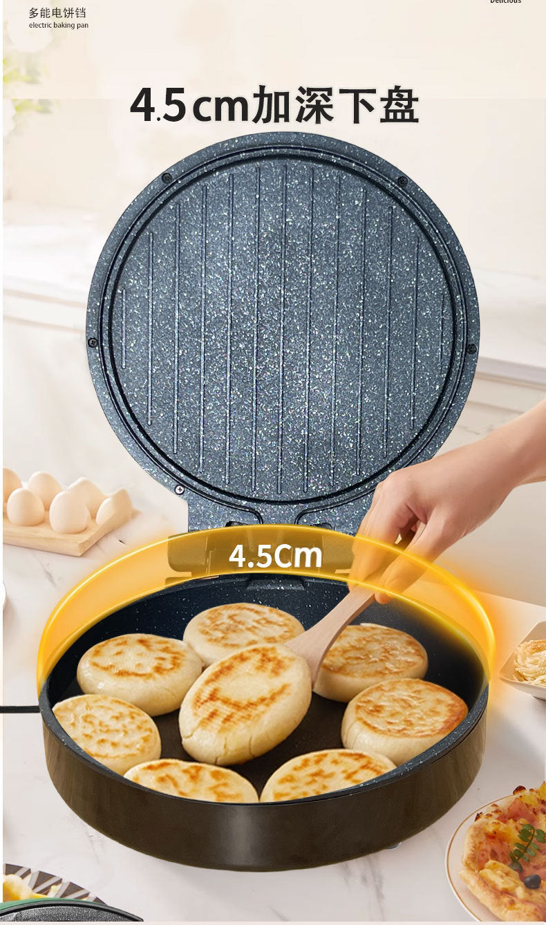 Wanlida Electric Griddle Deepened Household Multifunctional Double-Sided Heating Suspended High-Power Pancake Maker Frying Pan Electric Grill