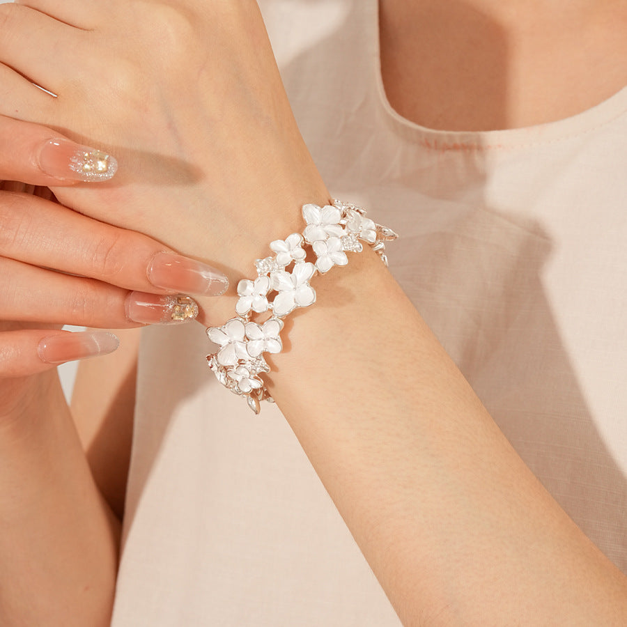 Irregular Geometric Oil Drop Flower Elastic Bracelet European and American Cross-Border Personality Design Bracelet Niche High-End Feel Jewelry