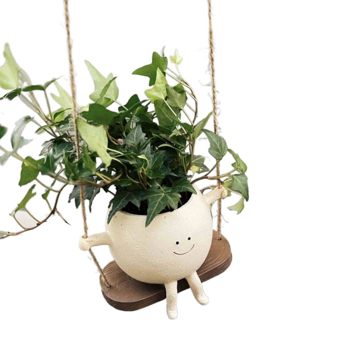 Succulent Flower Pot Cute Smiling Face Swing Flower Pot Personalized Decoration Creative Hanging Hydroponic Flower Pot Balcony Decoration