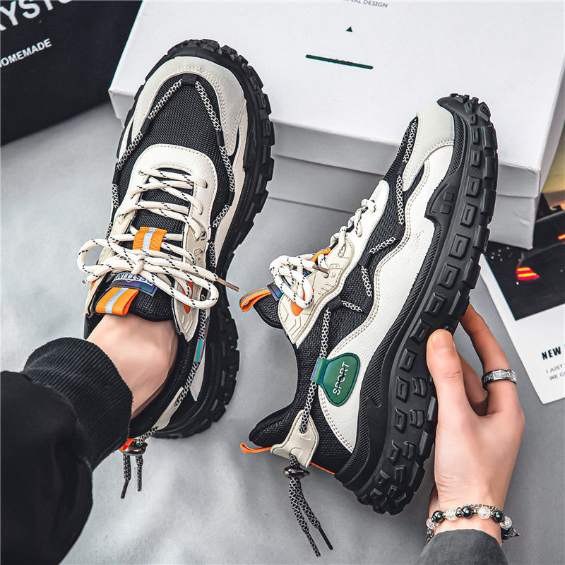 Hot-Selling Men's Shoes Spring Summer Breathable Mesh Shoes Versatile Men's Sports Sneakers Casual Running Thick-Soled Tire Dad Shoes