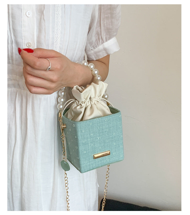 Autumn Small Bag2025New Trendy Fashionable Versatile Pearl Handbag High-Quality Texture Crossbody Bag