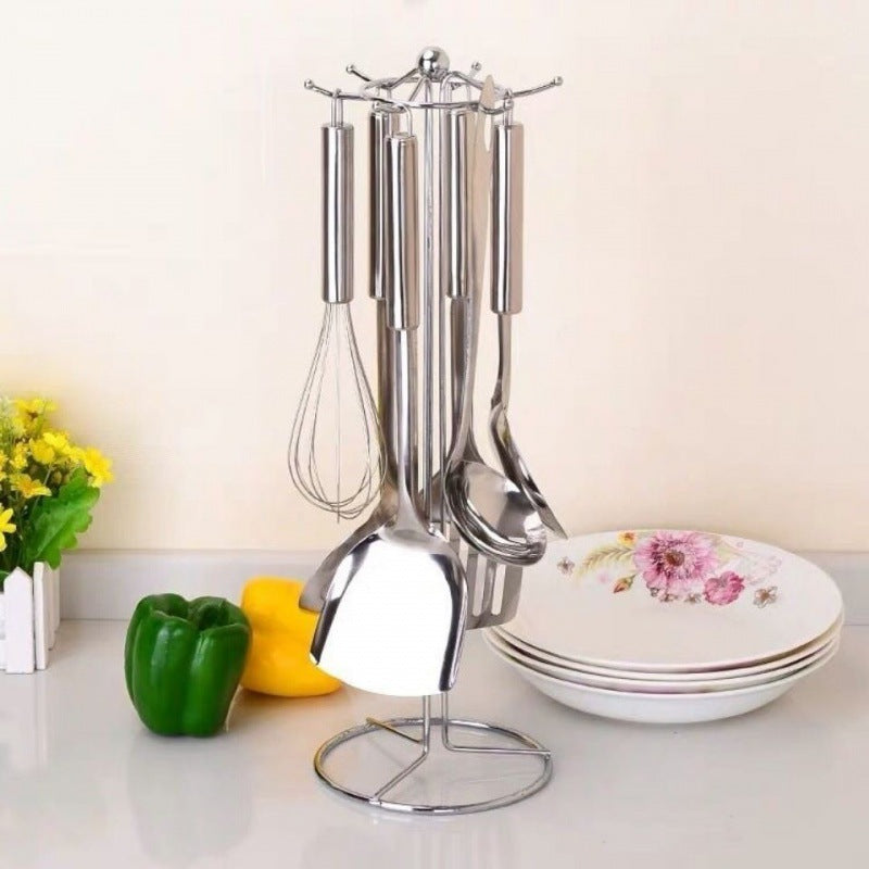 Kitchen Storage Rack Utensil Holder Spatula Spoon Hanging Rack Pot Spatula Holder Soup Spoon Spatula Draining Rack Household Hook Rack Floor-standing