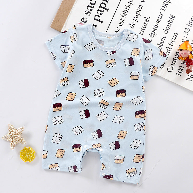 Spring and Summer New Baby Short Sleeve Romper Summer Spring Autumn Thin Newborn Romper a Newborn Short Sleeve Romper A Class
