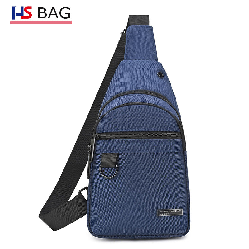 Silk Chest Bag Autumn New Large Capacity Casual Men's Bag Lightweight Simple Water-Resistant Oxford Cloth Crossbody Backpack