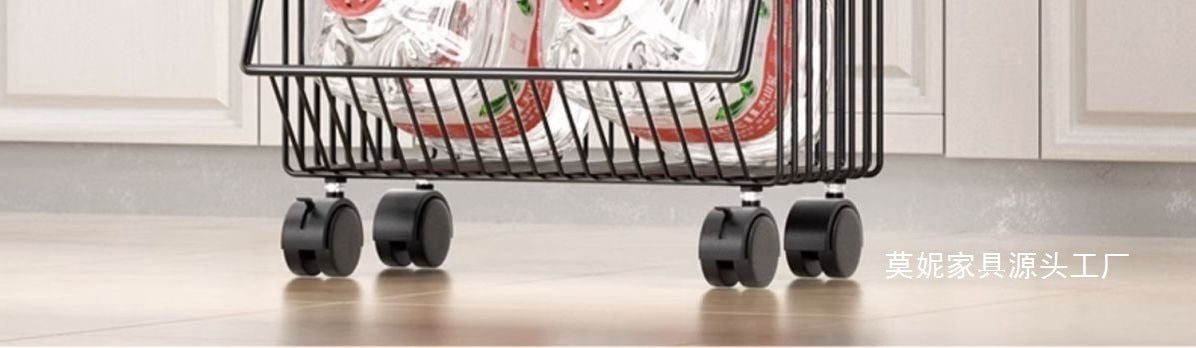 Kitchen Storage Rack Multi-layer Floor-standing Fruit Vegetable Household Mobile Trolley Toy Basket Organizer