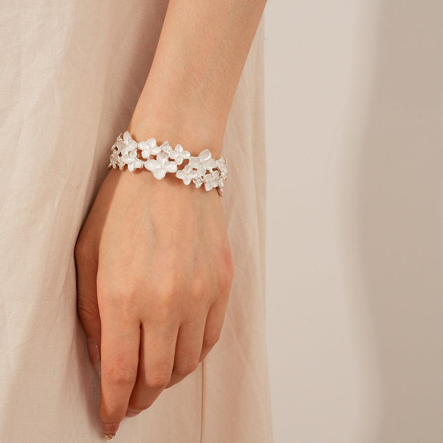 Irregular Geometric Oil Drop Flower Elastic Bracelet European and American Cross-Border Personality Design Bracelet Niche High-End Feel Jewelry