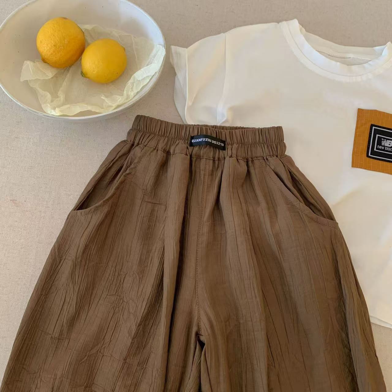 Sweet Little Brother Children's Anti-Mosquito Pants Thin Summer New Boys' Long Pants Soft Baby Solid Color Lantern Pants Girls' Trendy