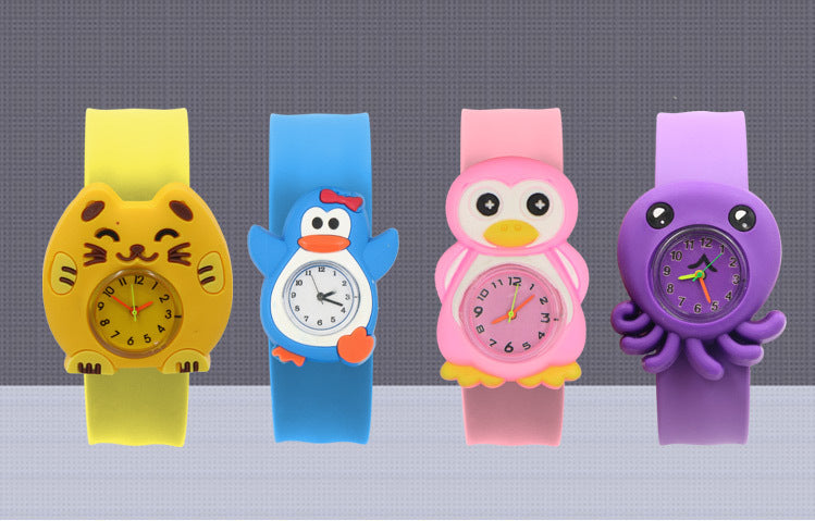 Children's Watch Cartoon Pat Watch Kindergarten Elementary School Silicone Toy Pat Circle Anime Peppa Pig Electronic Watch