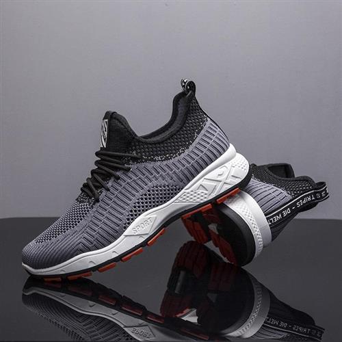 2024New Spring Autumn Summer Flyknit Men's Shoes Middle-aged and Elderly Sports Casual Shoes Breathable Flyknit Hollow Mesh Shoes