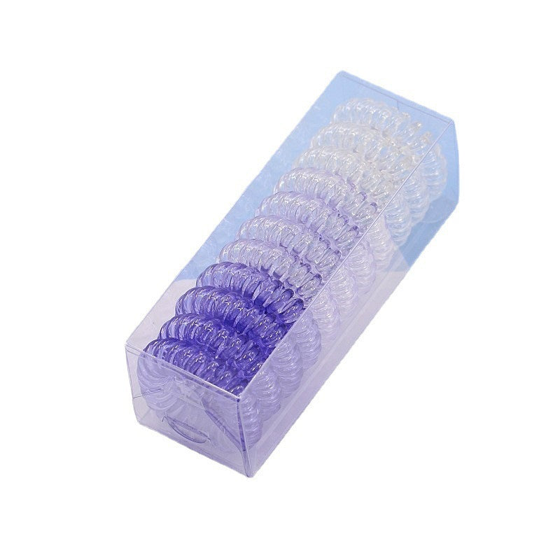 TikTok Hot Trend Korean Version ins Internet Celebrity Boxed Gradient Telephone Wire Hair Tie Fresh Style Elastic Band One Piece Dropshipping