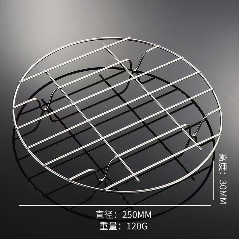 Stainless Steel Steaming Rack Kitchen Household Cooking Steaming Dish Rack Four-Legged Heat and Water Insulation Steaming Rack with Compartments304Steam Tray Steam Rack