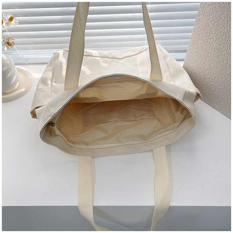 Large Capacity Tote Canvas Bag for Work and Going out Good-looking Commuter's All-Matching Art Student Book One Shoulder Bag Bag