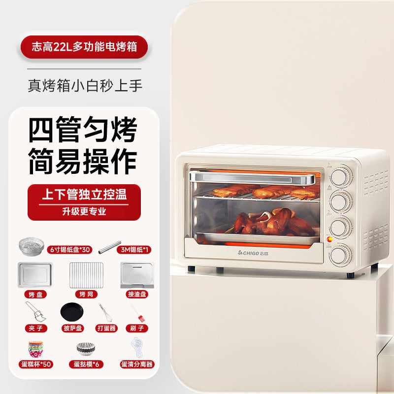 Chigo22Shengduo Knob Electric Oven Household Multi-Functional Baking Dormitory Kitchen Bread Machine Source Factory