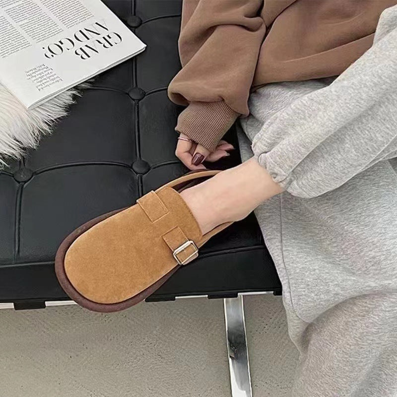 ins Super Popular Versatile Birkenstock Shoes for Female Students2024Spring and Autumn New Retro Slip-On Soft Sole Non-Slip Loafers